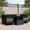 VidaXL Garden Lounge Set 7 Pcs with Cushions Black Braided Resin 3268385