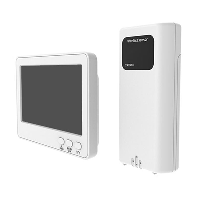 B97A-Wireless Weather Station Barometer Color LCD Screen Temperature Humidity Meter 433 Weather Station Forecast Sensor (White,NONE)
