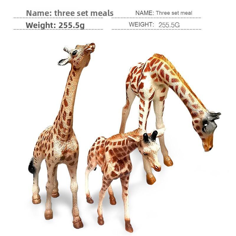 Animal Zoo Pvc Miniature Giraffe Family Static Model Set For Collectors And Kids