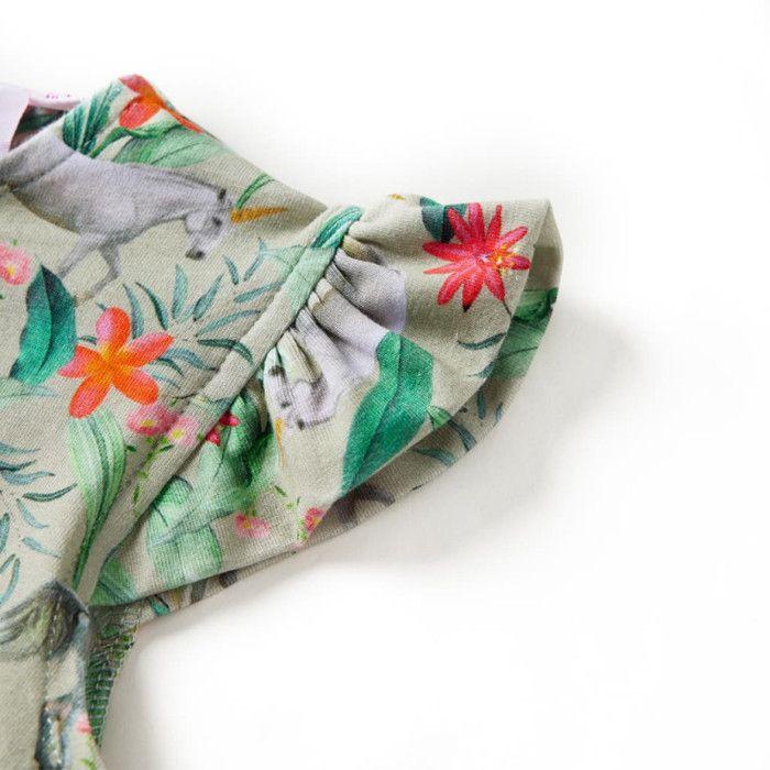 Robe fille - vidaXL - Modèle sans manches - Couleur rose vif - Imprimé glaces et cerises - Taille 116