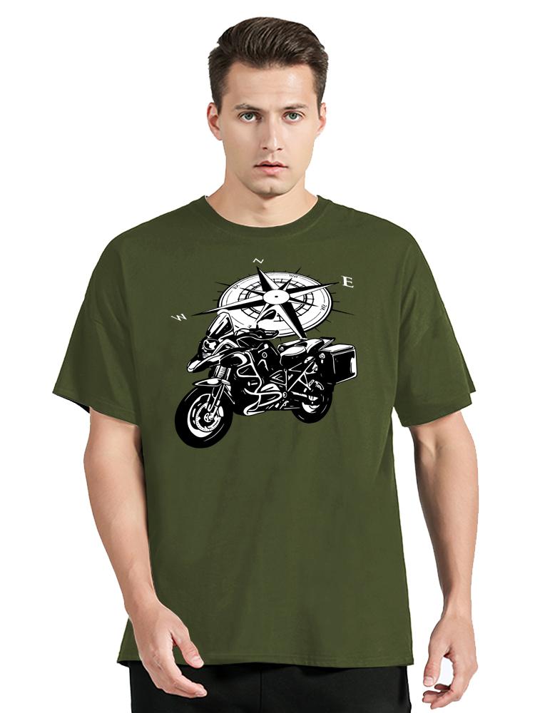 

Adventure Motorcycle Men s Tshirt Funny Compass Graphic Shirt Hip Hop Streetwear Harajuku Short Sleeve Loose Motorcycle Cloth... S разноцветный
