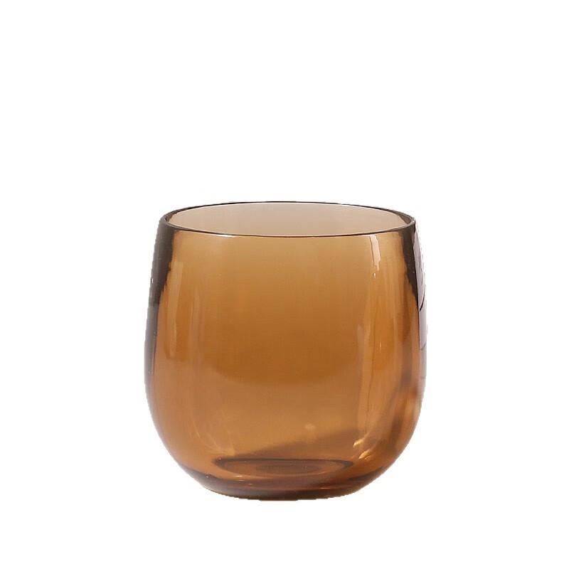 Shangqi Striped Amber PC Plastic Mouthwash Cups (Set of 6)