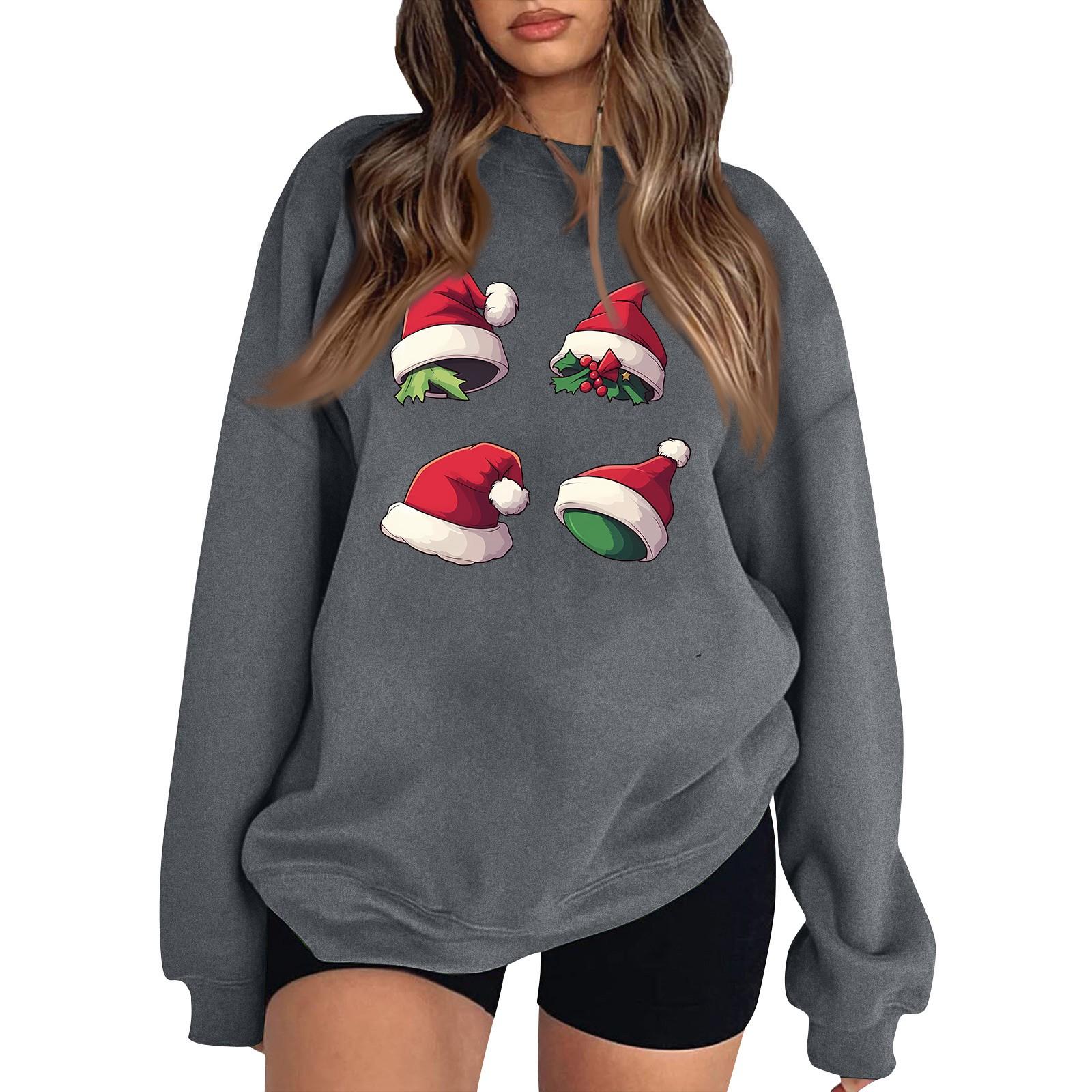 

Женский пуловер с принтом, блузка с круглым вырезом, заниженными плечами и длинными рукавами L