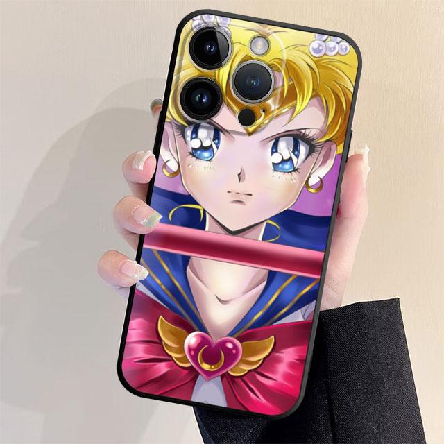 Phone Case for Apple iPhone XS X 11 SE 13 Pro Max 6s 14 Plus 8 XR 7 12 Mini 6 Armor Silicone Bumper S-Sailors Moons Girl Cover