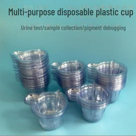 Disposable Urine Collector: Large Transparent Plastic Cup with Pregnancy Test and Ovulation Detection.