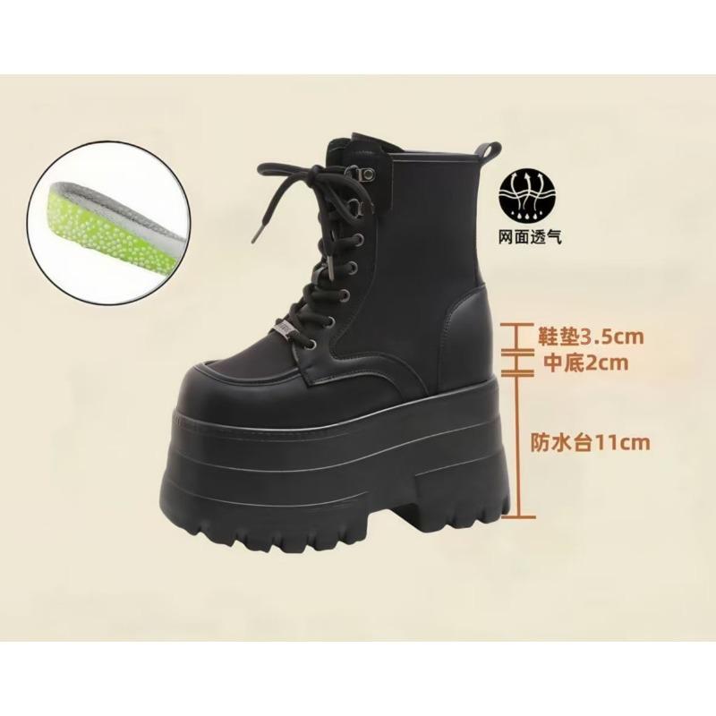 Fashion 13CM,17CM Women's Boots Autumn Women Ankle Boots Platform Wedges High Heels Booties New Fashion Design Red Cosplay Shoes Women