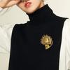 Retro Gold Lion Brooch, High-end Temperament, Men's Suit Accessories, Animal Brooch, Environmentally Friendly Chest Flower