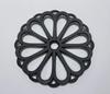 Iwachu 17030 Nambu Cast Iron Kettle Stand, Chrysanthemum Design, Large, Black