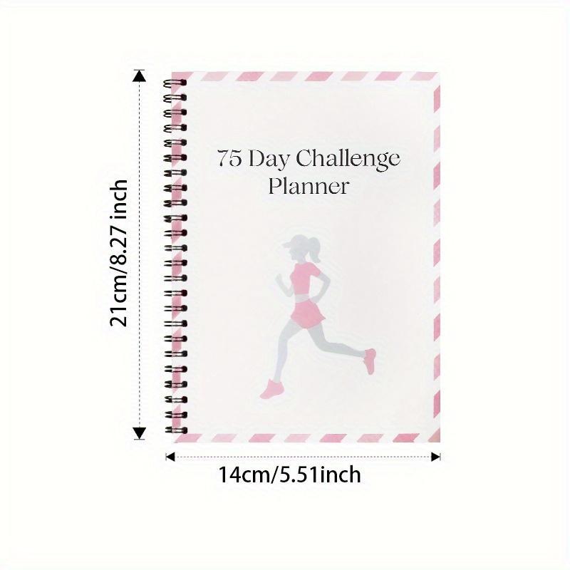 75-Tage Fitness-Challenge Planer - Spiralgebundenes Journal mit täglichen/wöchentlichen Trackern, Trainings- & Gewohnheitstracker, Motivierendes Erfolgsnotizbuch