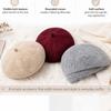 Soft Winter Woolen Beanie Elastic French Style Cap Plush Thermal Headwear Knit Beret Hat  Students