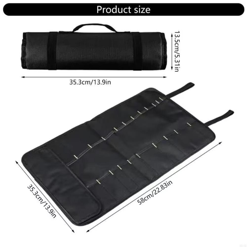 Heavy Duty Roll Tool Bag Nylon Practical Handles Bags Folding Tool Storage Folding  Electrician