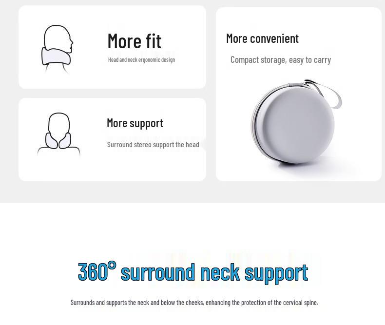 U-förmiges Reise-Nackenkissen aus Memory-Schaum für Flugzeug und zervikale Unterstützung