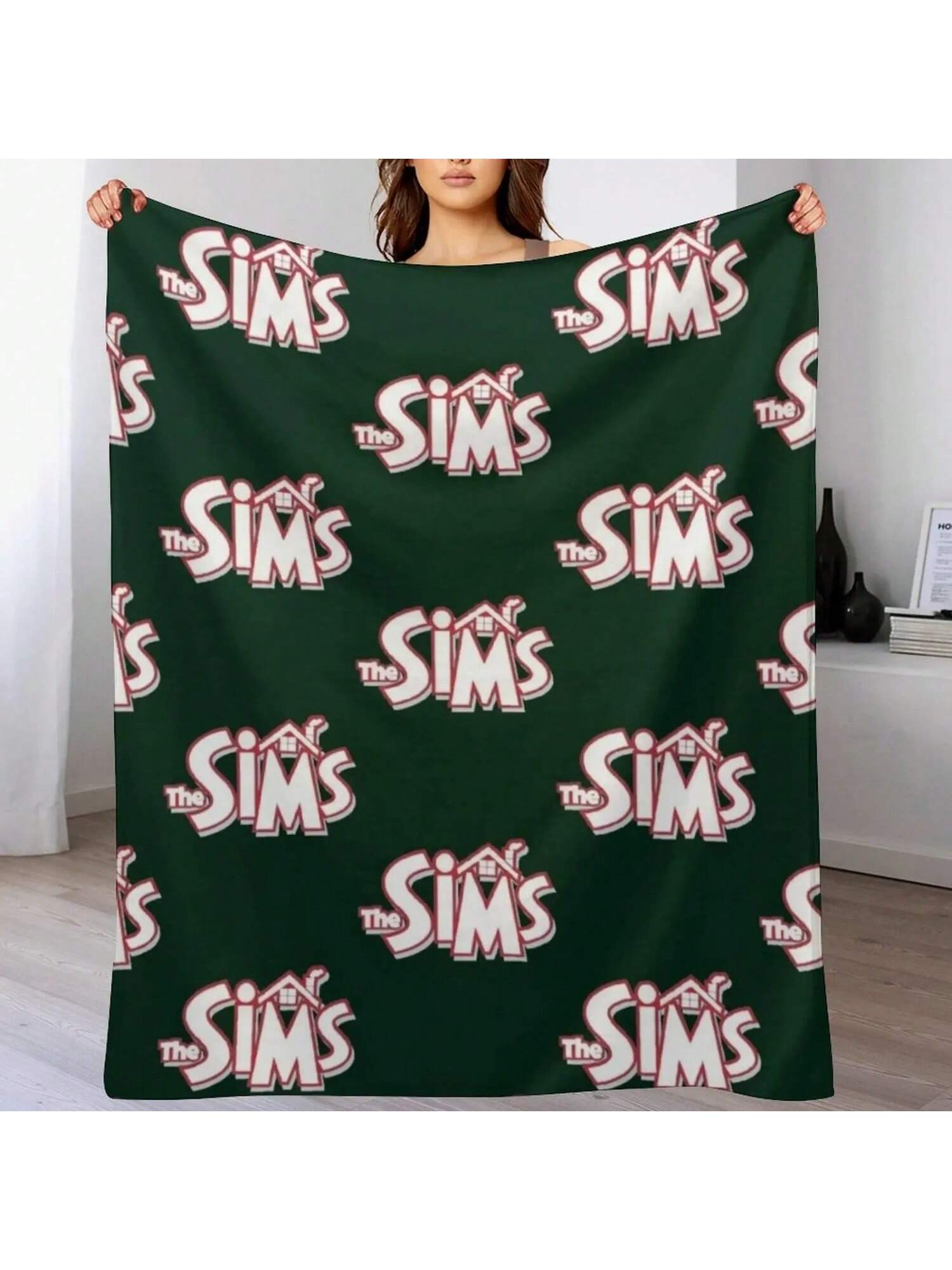 

BEST SELLER - The Sims Merchandise Throw Blanket Quilt Fashion Sofas Soft Plush Plaid Soft Blankets 75X95CM сірий колір