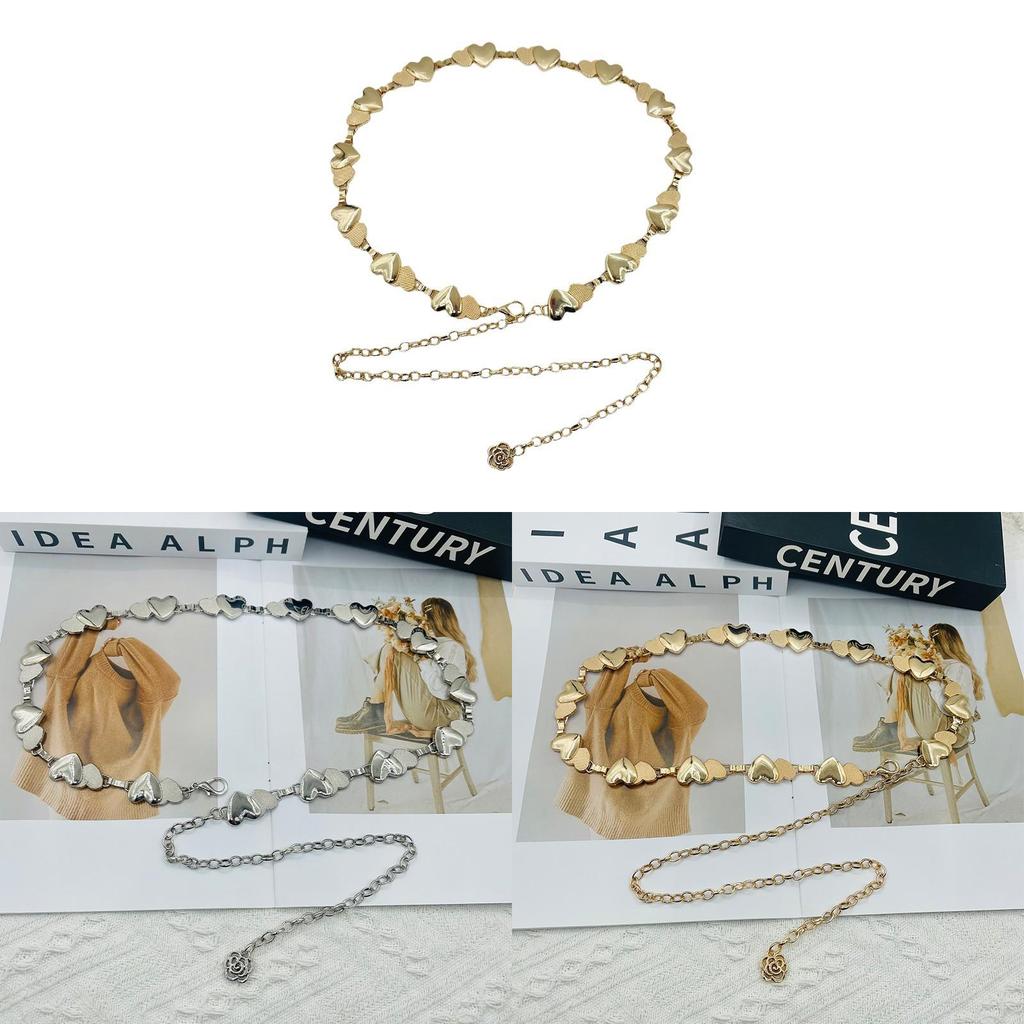 Metal Heart Waist Chain For Women With Adjustable Chain Link Jewelry For Summer Fashion Accessories