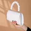 Women Top-handle Bags White Leather Bride Handbags Purse Designer Evening Bags Party Handbag Wedding Clutch Wallet Shoulder Bag