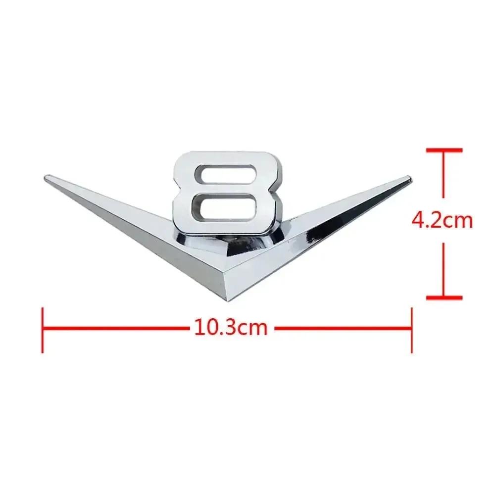 1 Stück 3D Metall Chrom Schwarz V6 V8 Buchstaben Heckklappe Kotflügel Plakette Emblem Aufkleber Abziehbilder für Autozubehör