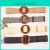 And Weave Waist Rope Wooden Round Buckle Women Belt Clothing Gift Accessories