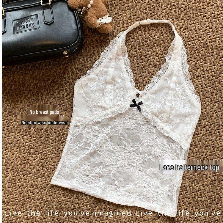 

Ретро Кружевное Лоскутное Платье-Танк на Бретелях с Завязками для Женщин Small