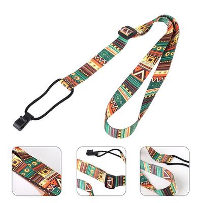 Verstellbarer Ukulele-Gurt mit buntem Druck und Haken für Gitarrenzubehör