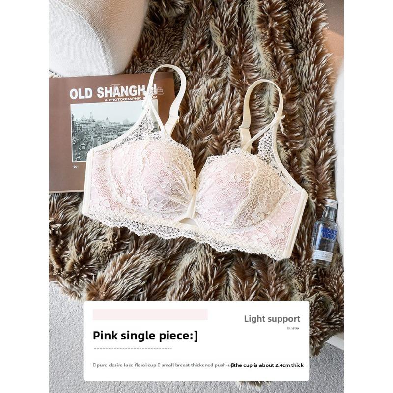 Verano Femenino Sexy Encaje Recoge Par de Senos Para Prevenir la Caída Pecho Pequeño Recoge Para Mostrar Grande Ropa Interior