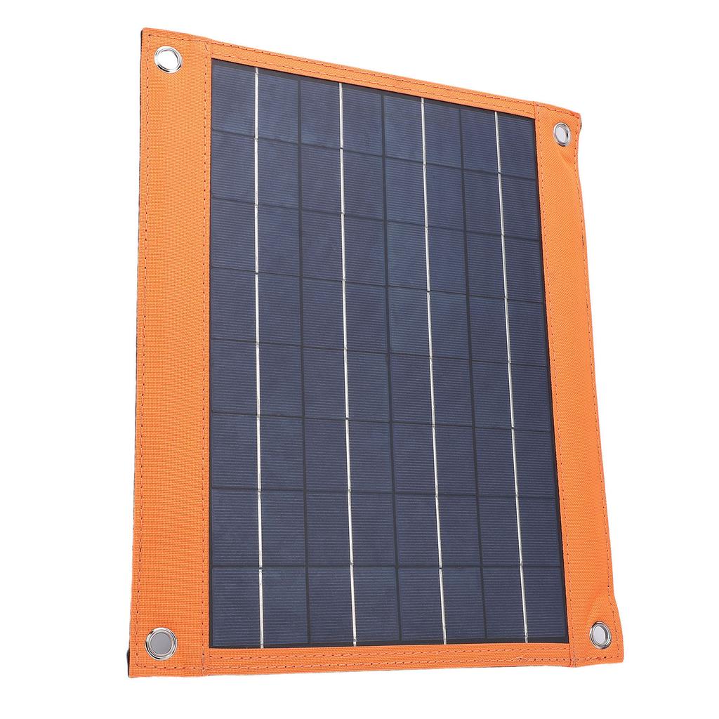 Solar Panel USB A USB C Outputs 20W Solar Charging Panel with Kickstand Cigar Lighter Battery Clip for Home Camping Outdoor