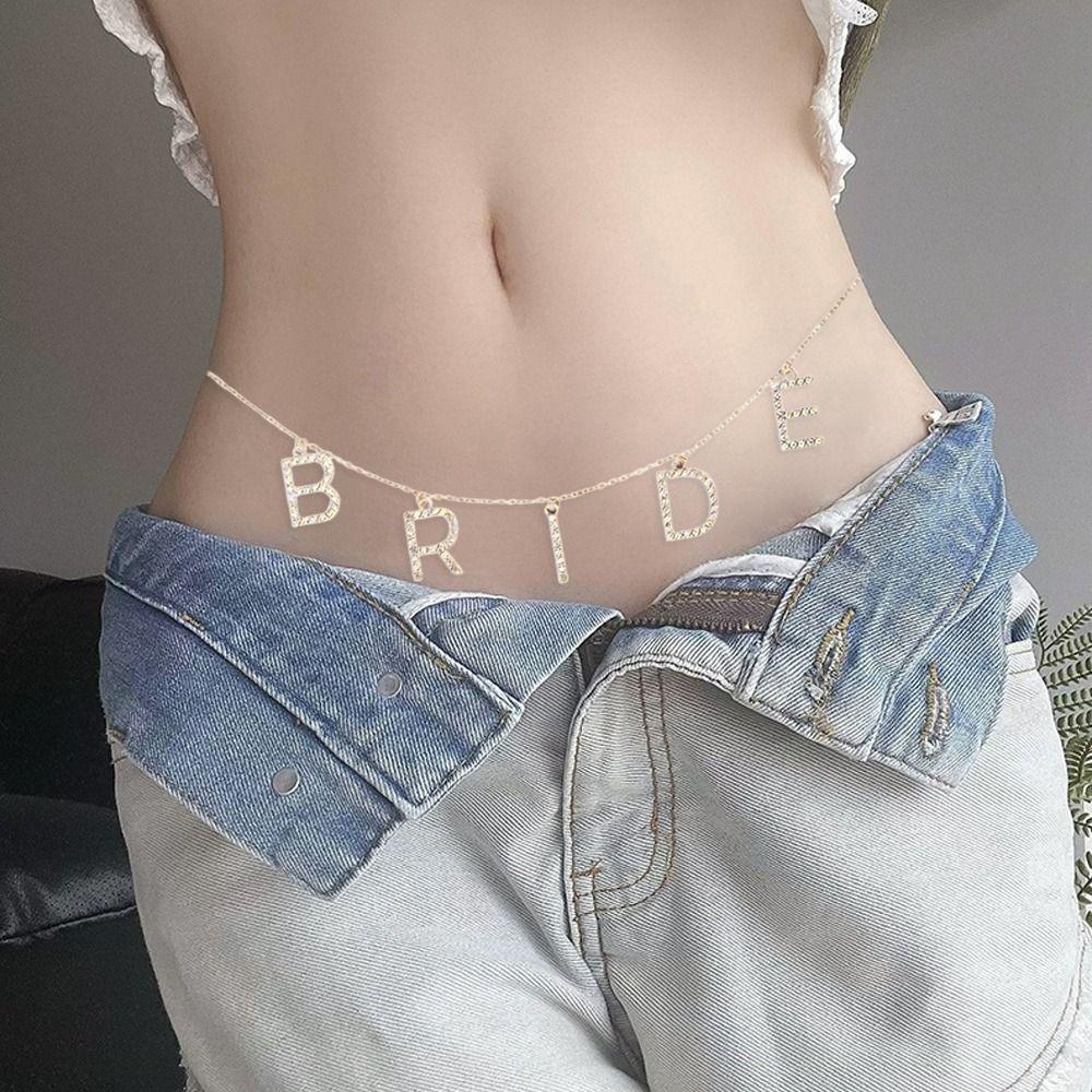 Water Diamond Diamond Waist Chain Niche Design Navel Chain New Summer Waist Chain  Daily Use