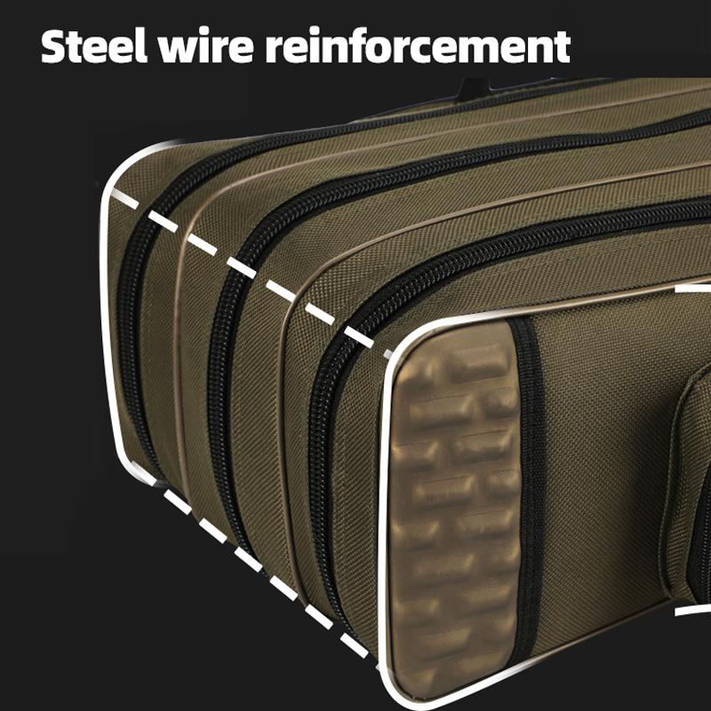 Fishing Rod Bag, Large-capacity Waterproof Fishing Bag, Thickened Sea Rod Bag, Big Belly Bag, Wheel Fishing Gear Bag, Fishing Storage Bag