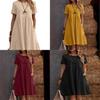 Vintage Cotton Linen Summer Dress With Pockets And Pleated Details For Women