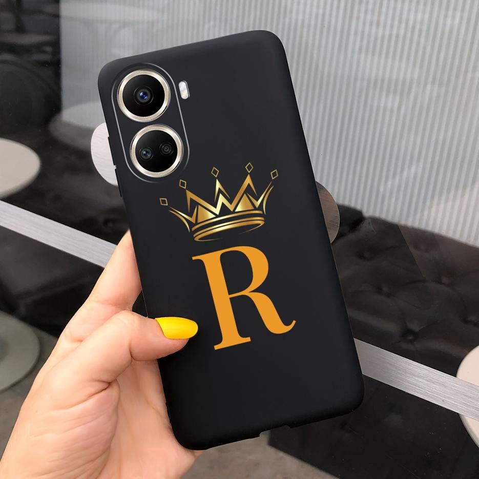 For Huawei Nova 10 SE Case BNE-LX1 BNE-LX3 Cute Initial Letters Cover Soft Silicone Phone Case For Huawei Nova 10 SE 10SE Bumper