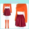 Fato de Fantasia Velma Dinkley Scooby Doo Halloween para Adultos
