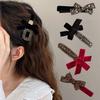 2Pcs Hairpin Velvet Bow Decor Hair Clip with Rhinestones Stable Clamping Force Bangs Hair Pin New Year Hair Accessory