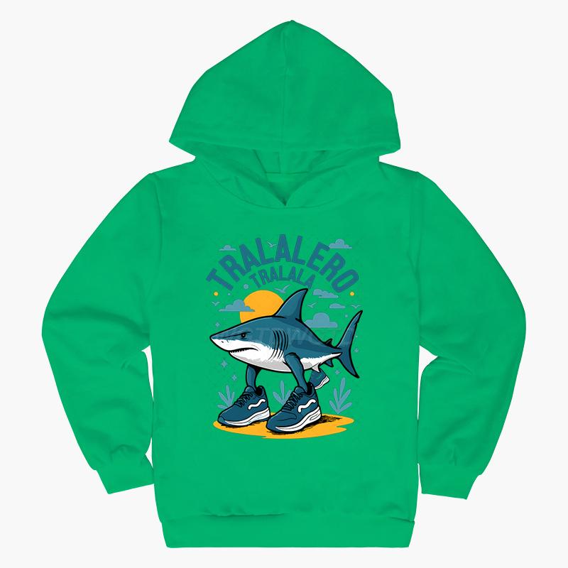 Autumn 3D Funny Shark Pattern Printed Hoodies Fashionable Casual Sports Long Sleeved Children's Boy Hooded Sweatshirts