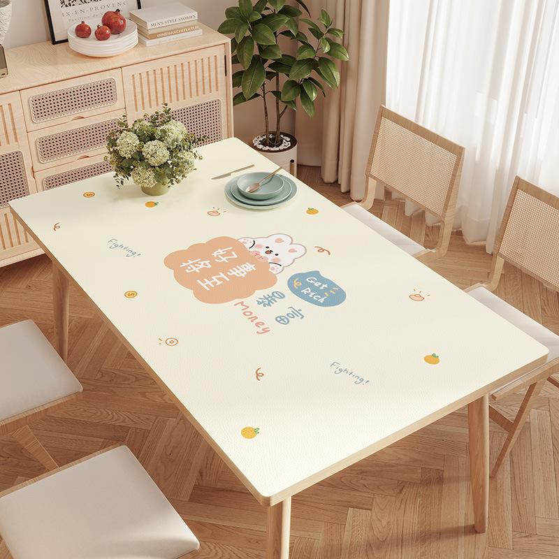 Cartoon Tablecloth Pvc Waterproof, Oil-Proof And Anti-Scalding Leave-In Table Mat Leather Tablecloth Dining Table Mat Coffee Table Mat