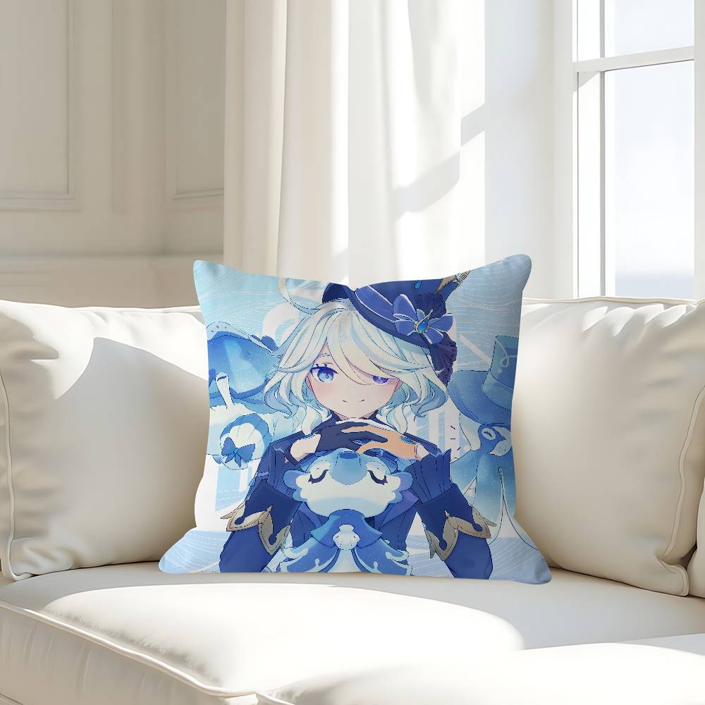 Genshin Impact Furina Kissenbezug Abnehmbarer Waschbarer Kissenbezug – Ganzjahresweiches Leinen