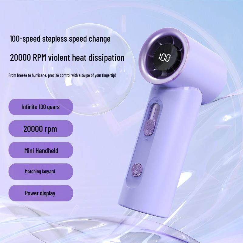 

Portable USB Pocket Fan with 100-Speed Stepless Control for Strong Outdoor Wind 50*37*112 світло-фіолетового кольору