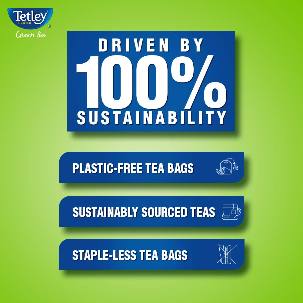 Tetley Green Tea, Lemon and Honey, 25 Tea Bags