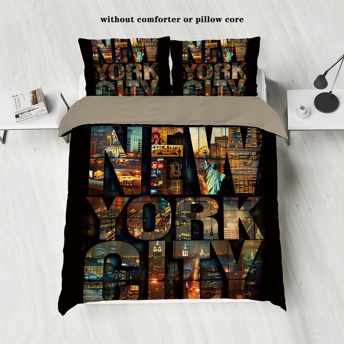 

Manhattan Times Square Three-Piece Digital Printing Bedding Four-Piece Set 135x200cm