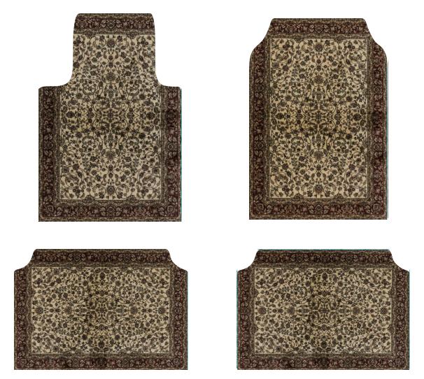 Set of Bohemian Style Floor Mat Universal Size Car Foot Mat American Retro Rugs for Bedroom Home Anti-slip Soft Rug