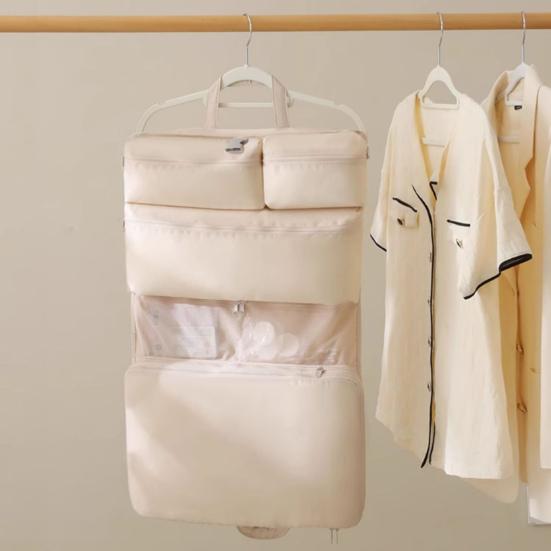 6-In-1 Compressible Storage Bag Hanging Packing Cube with Multiple Compartments Foldable Travel Organizer for Clothes Socks Underwear