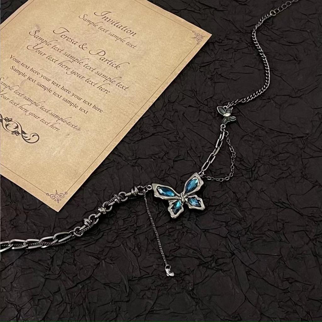Female Light Luxury Niche Butterfly Tassel Necklace