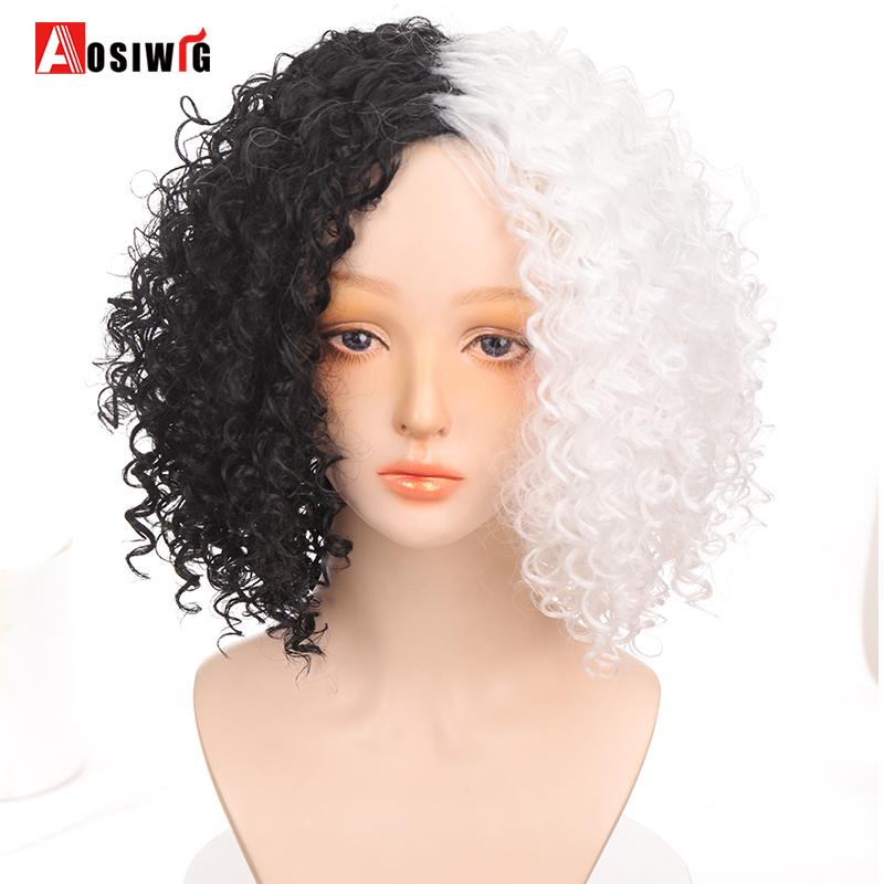 

Aosiwig Короткие синтетические кудрявые парики розового и синего цвета, парик для косплея для женщин, синтетические термостойкие волосы для повседневного ношения