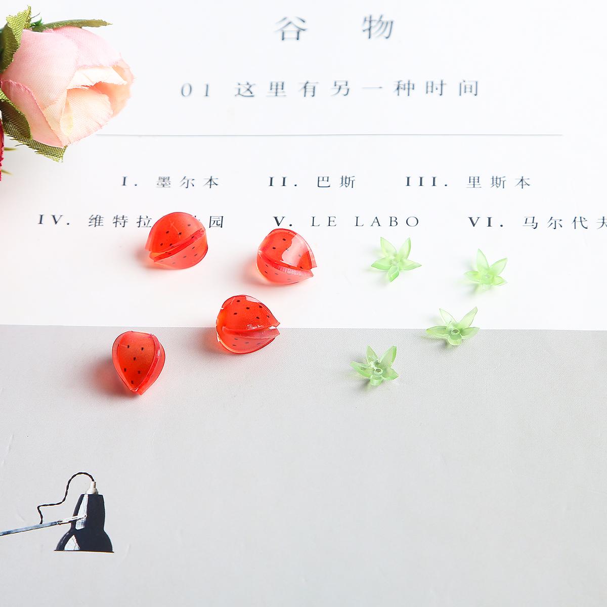 

200 шт./набор Розовый Красный Клубника Цветы Лепестки Бусины-бутоны Акриловые Шармы Бусины для DIY Изготовления Ювелирных Изделий Серьги Ожерелье Аксессуары