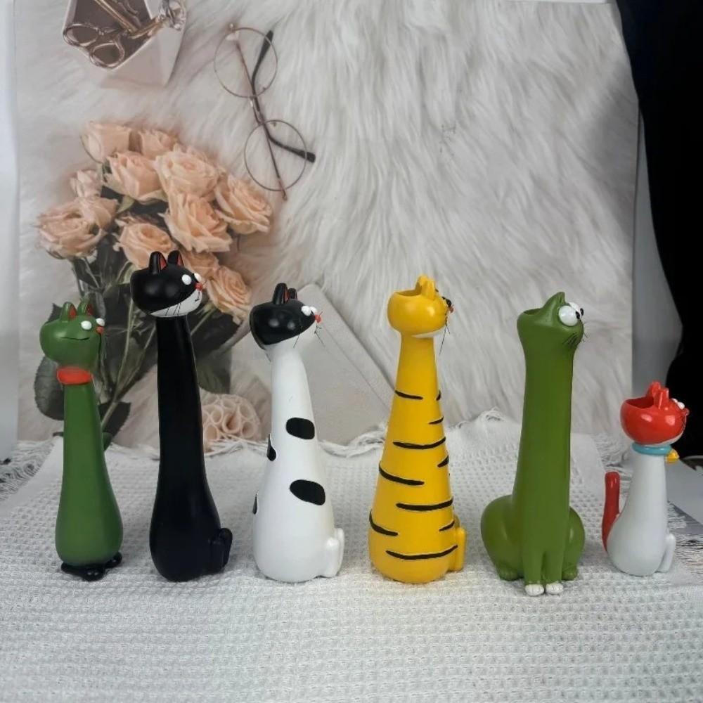 Handcrafted Cat Shaped Flower Planter Cartoon Cat Bud Vase Modern Whimsical Cat Flower Vase  Office