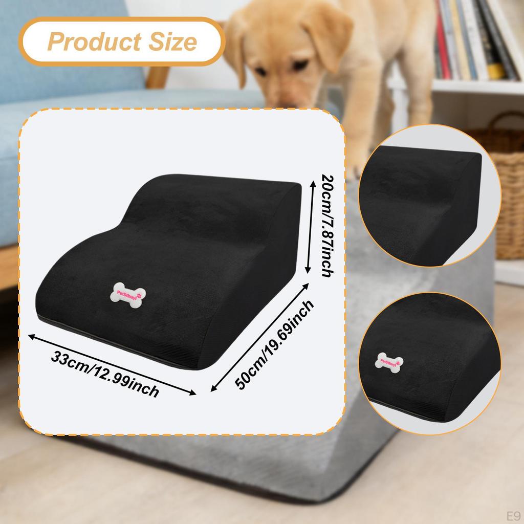 2 Step Dog Stairs Ramp Non Slip Bottom Washable Puppy Couch Ladder Multipurpose for Puppy, Car