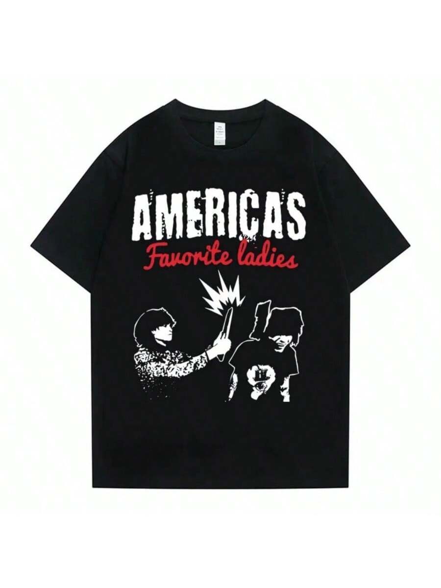 Hot Saless America s Favorite Ladies Jake Webber And Johnnie Guilbert Graphic T-Shirts Men Women Fashion Vintage Oversized T-Shirt S разноцветный