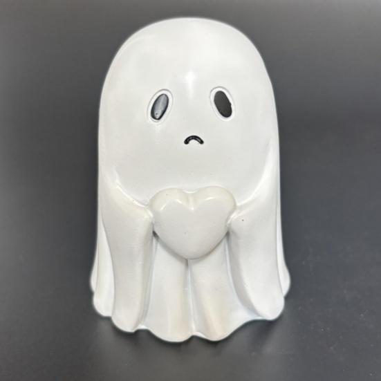 Halloween Kjærlighetshjerte Spøkelse Figur Frekk Langfinger Spøkelsesstatue Resin Skulptur Hjem Kontor Skrivebord Dekorasjon Ornament