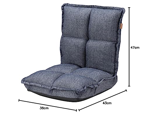 Azumaya-kk RKC-173DM Recliner, Denim, 38cm Wide x 43-52cm Deep x 47-23cm High