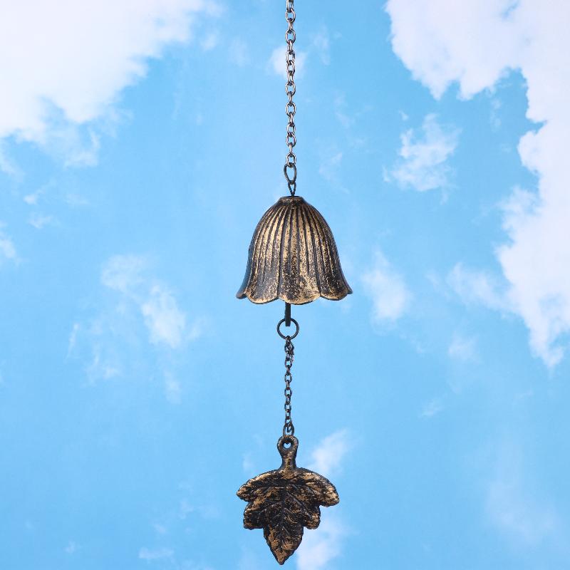 Creative Cast Iron Wind Chime Hanging Decoration Metal Retro Hanging Leaf Bell Balcony Outdoor Garden Hanging Decoration