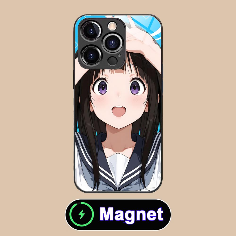 

Hyouka Chitanda Glass MagSafe Mobile Phone Case for iPhone 17 16 15 14 13 12 11 Air Pro Max Plus Mini Colorful Cover iPhone 11 Pro Max