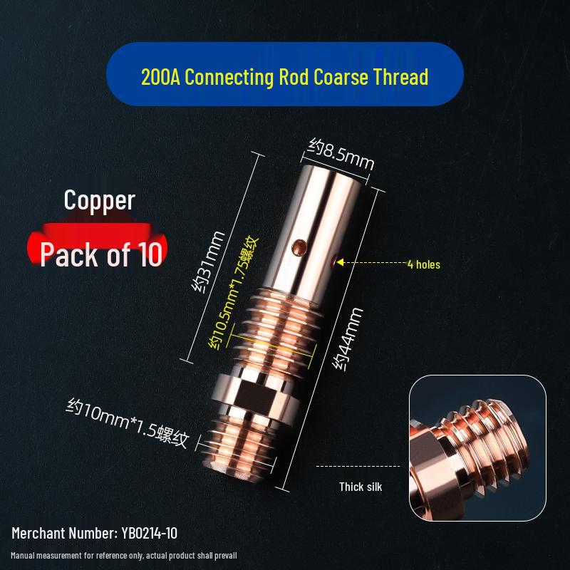 Purple Copper 500A Welding Gun Conductive Tip Holder, Gas Shielded 200A/350A MIG Accessories
